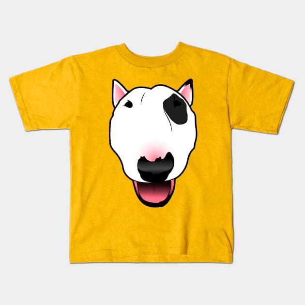 Bull Terrier Face Kids T-Shirt by MarylinRam18